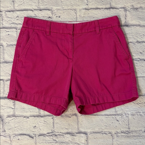 J. Crew Pants - J Crew Pink Chino Shorts Plain Front Mid Rise 5 Inch Inseam Women’s Size 4